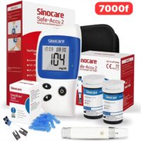 Glucomètre Sinocare Safe Accu2 avec 10 bandelettes et 10 lancettes